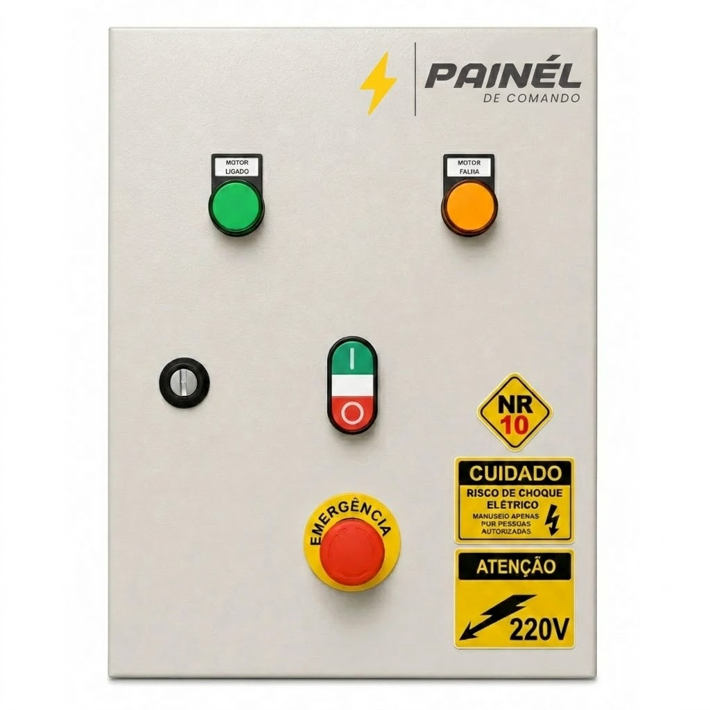 Painel Estrela Triângulo 50CV 220V Botoeiras